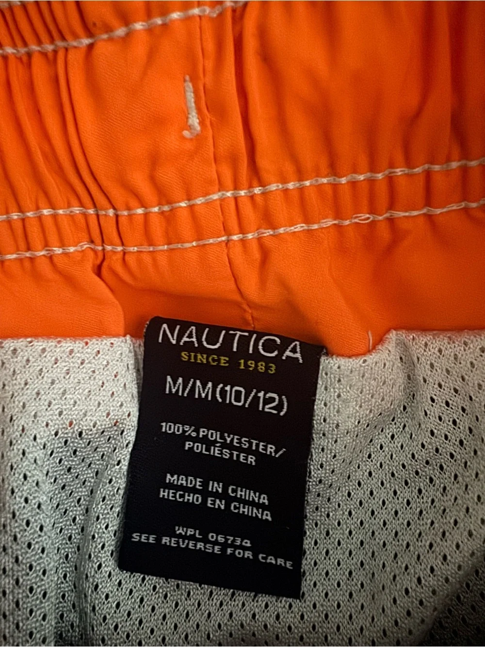 Nautica Navy Boys' Swim Shorts with Orange Accent
